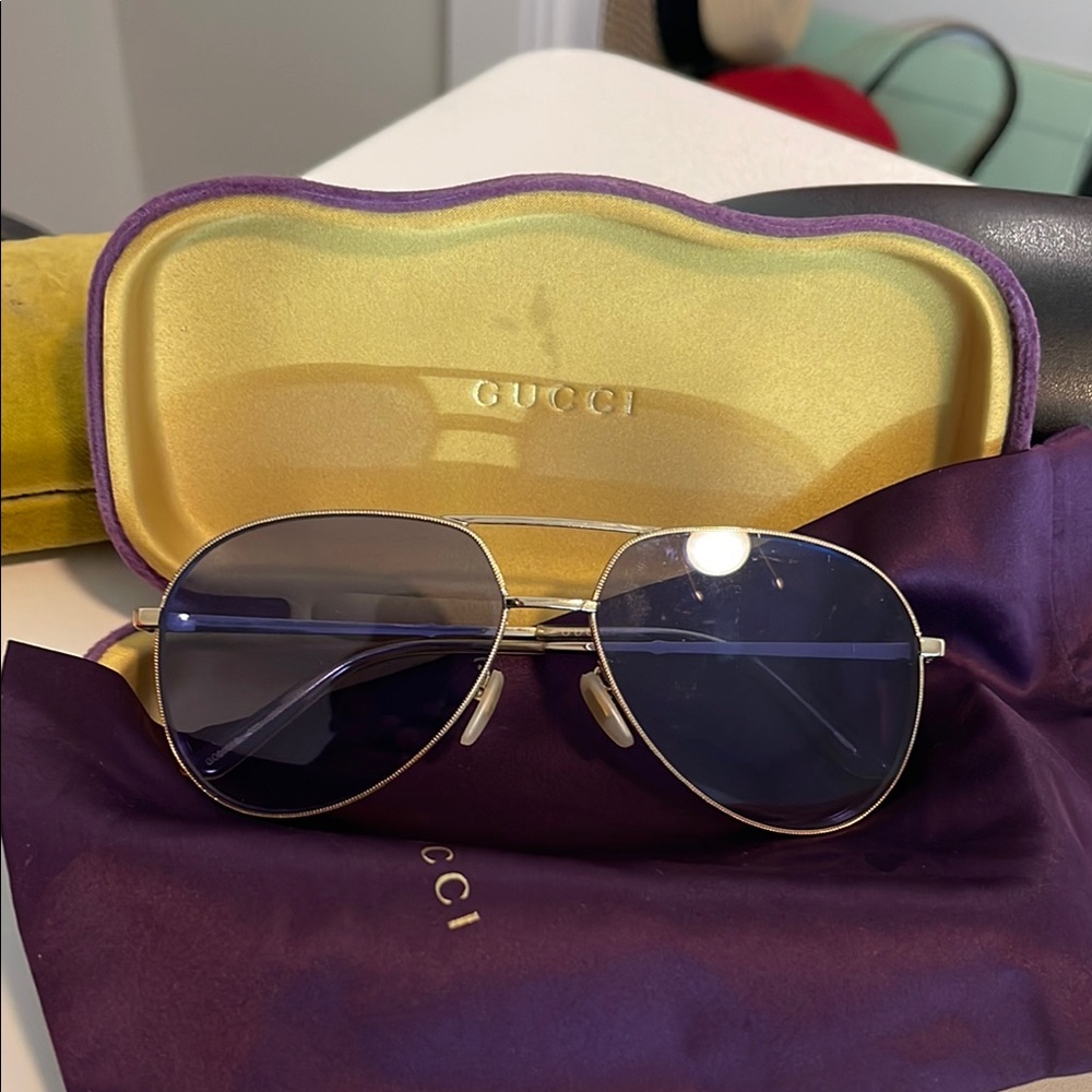 Gucci Blue Aviator Sunglasses